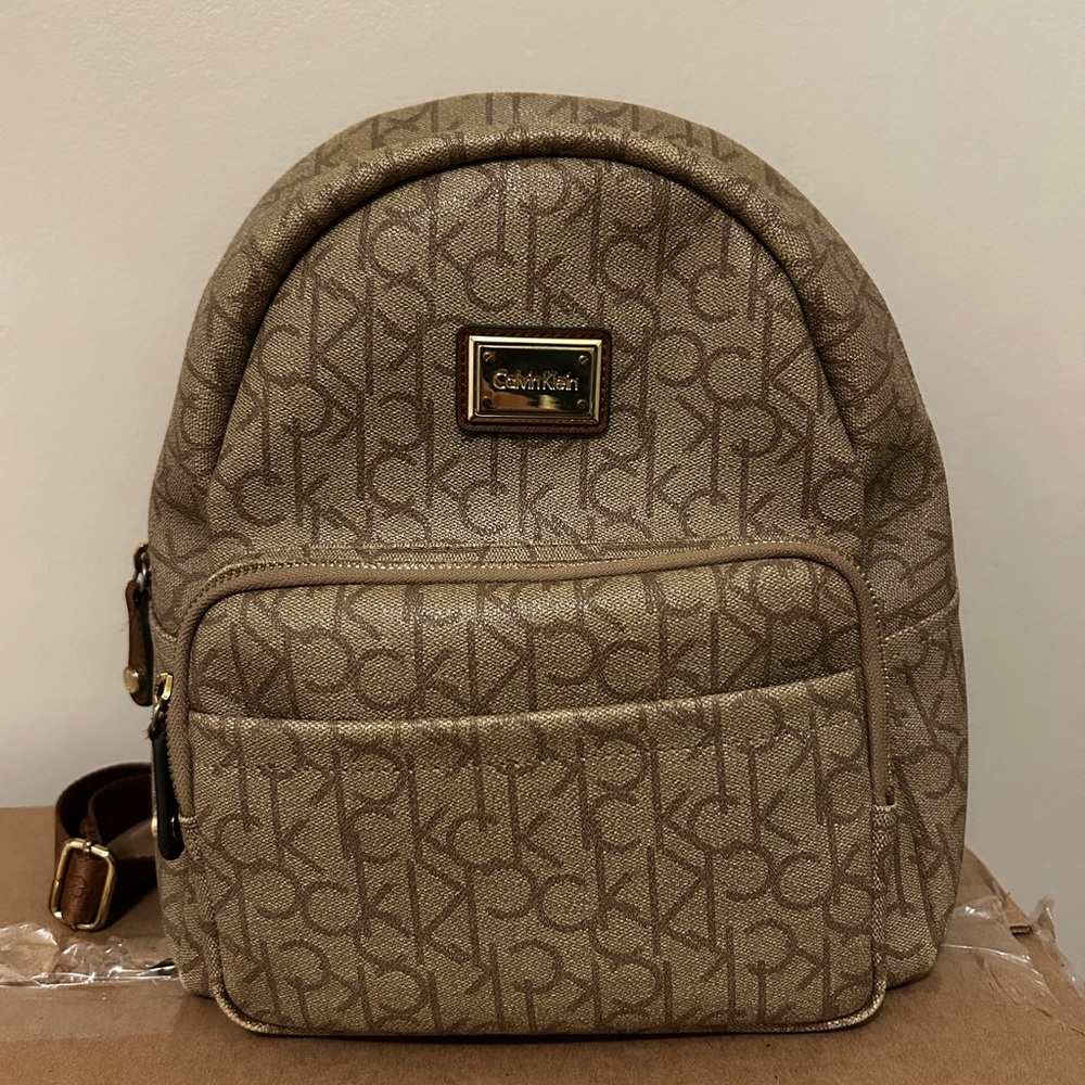 Calvin Klein Tan Monogram Backpack